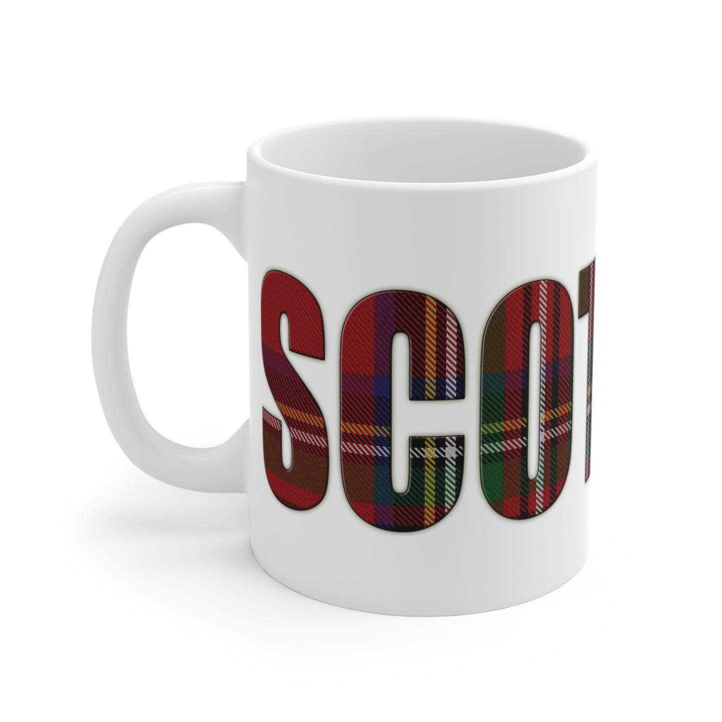 Scotland Lettering Tartan Mug 11oz, Stewart Royal Tartan