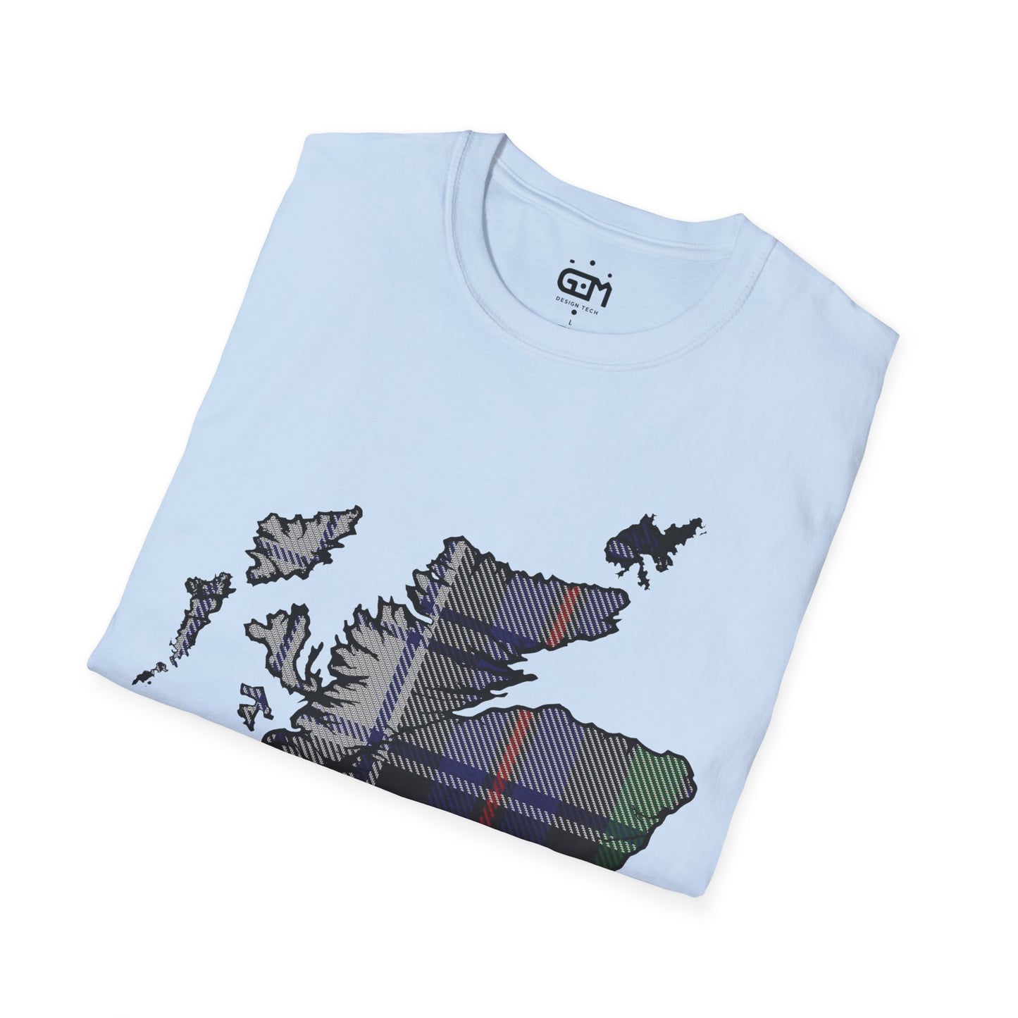 Scotland Tartan Map Softstyle Unisex T-Shirt, Argyle Dress Tartan, Various Colours