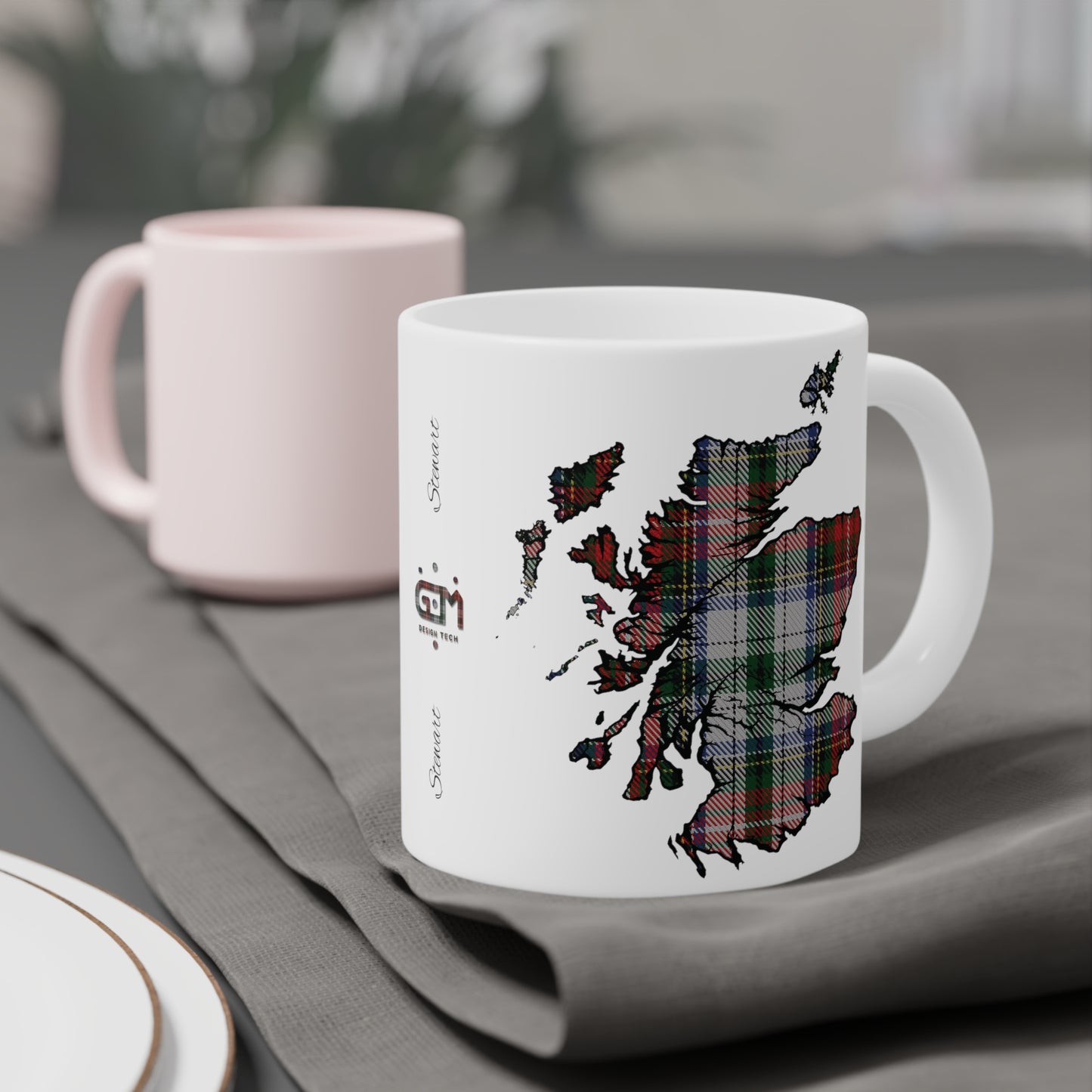 Tasse de carte de tartan d’Écosse - Stewart Tartan, différentes tailles 