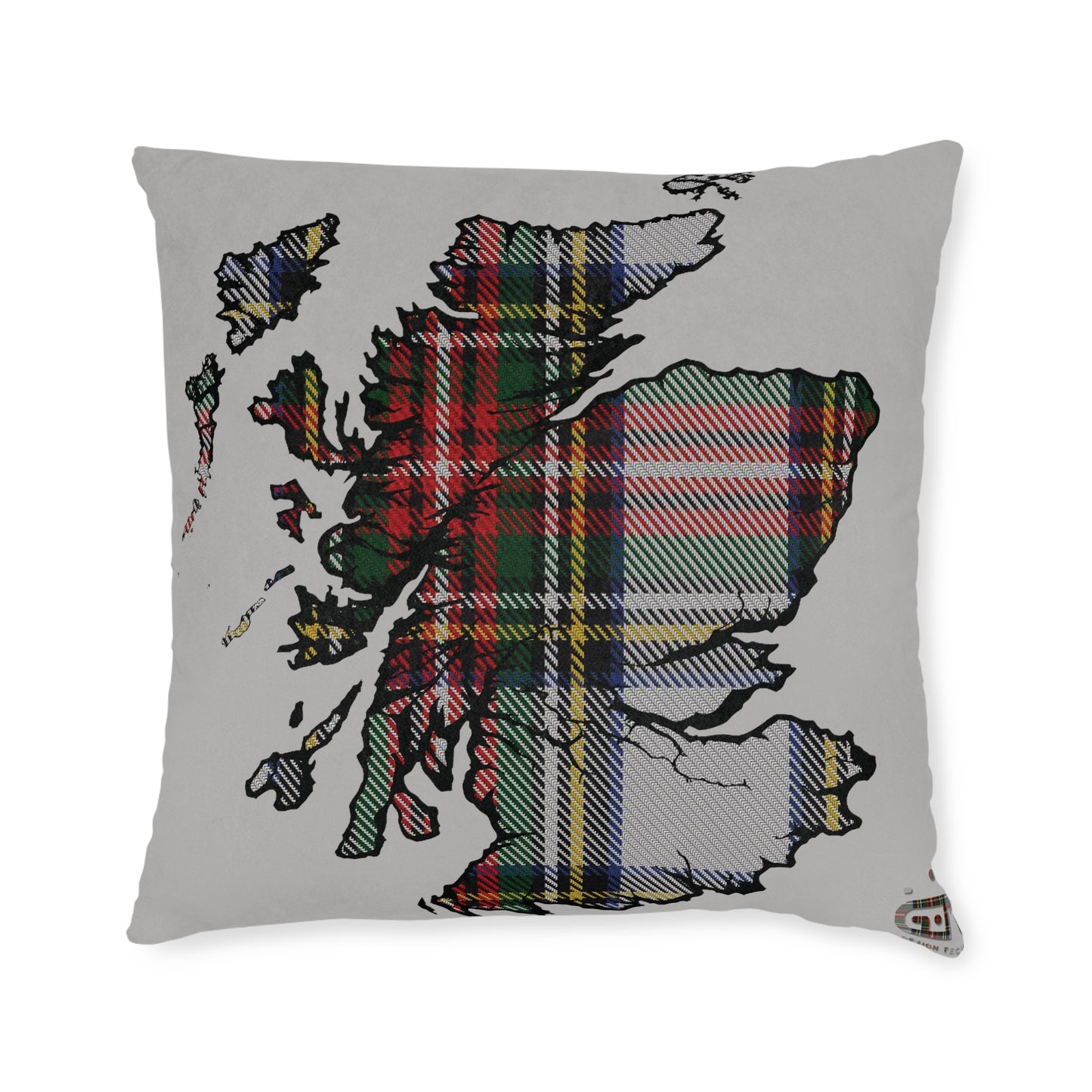 Reversible Square Cushion : Stag / Scotland Map - Stewart Dress Tartan, Various Sizes