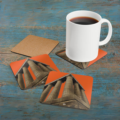 Scotland Up Close Cork Coaster Set - Photo Silhouettes