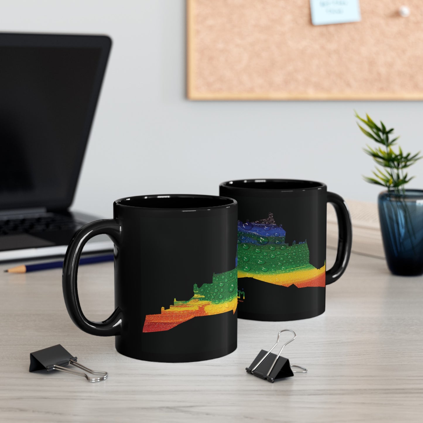 Edinburgh Castle Pride Rain Art Mug, Black