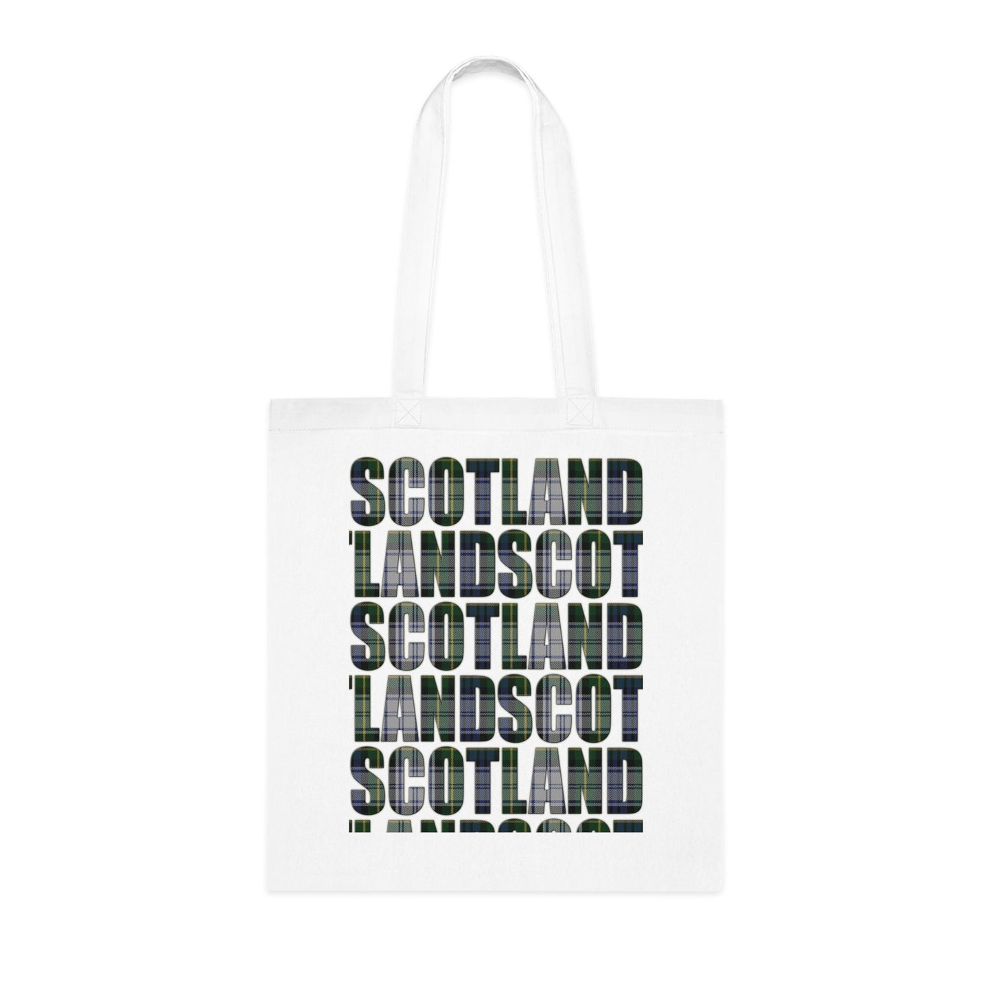 Reversible Scotland Tartan Map Cotton Tote Bag - Gordon Dress Tartan