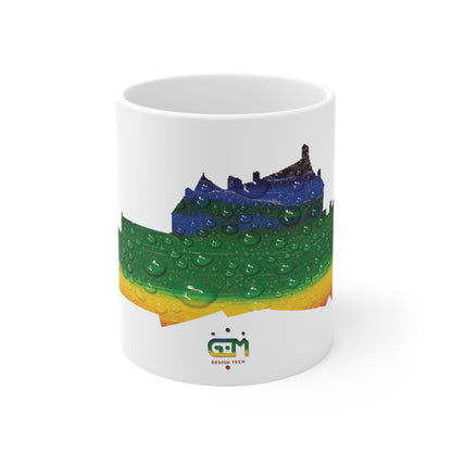 Edinburgh Castle Pride Rain Art Mug, White