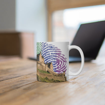 Edinburgh Castle Pride Fingerprint Sky Photo Mug, White