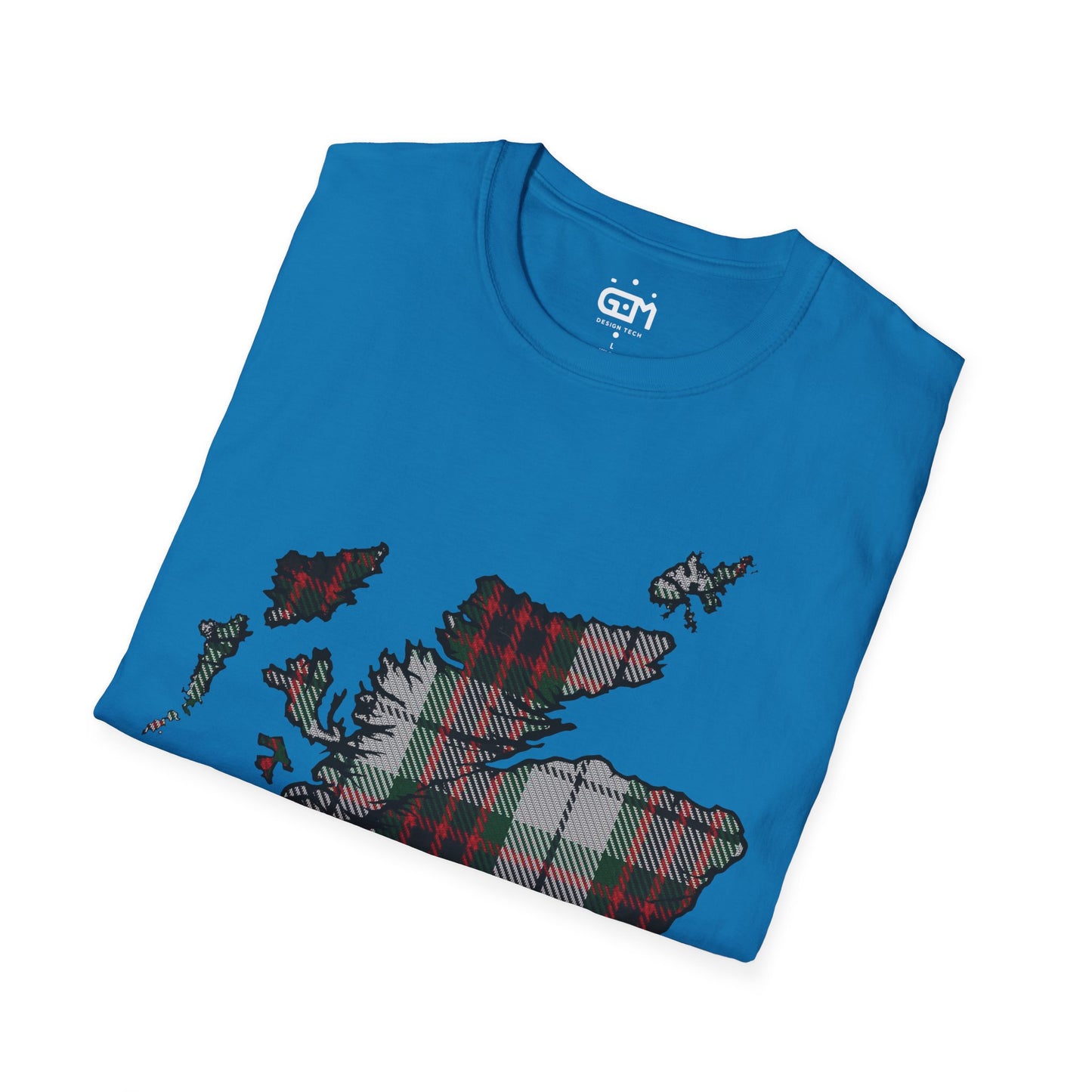 Scotland Tartan Map Softstyle Unisex T-Shirt, Fraser Dress Tartan, Various Colours