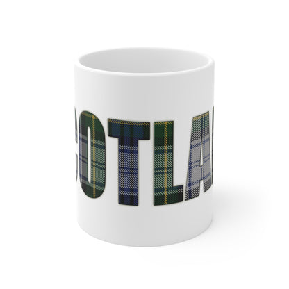 Scotland Tartan Mug - Gordon Dress, Coffee Cup, Tea Cup, Scotland, White