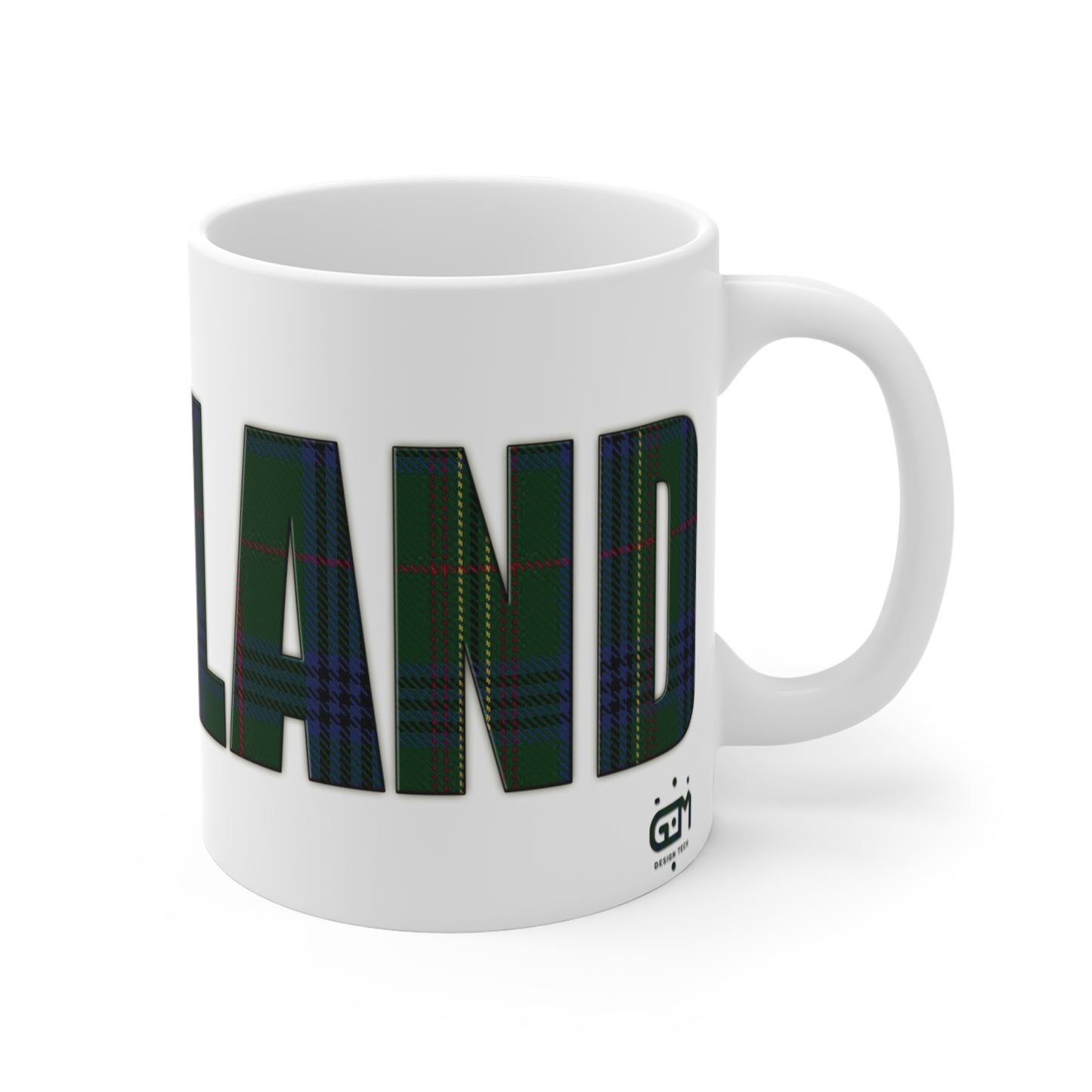 Scotland Lettering Tartan Mug 11oz, Kennedy Tartan