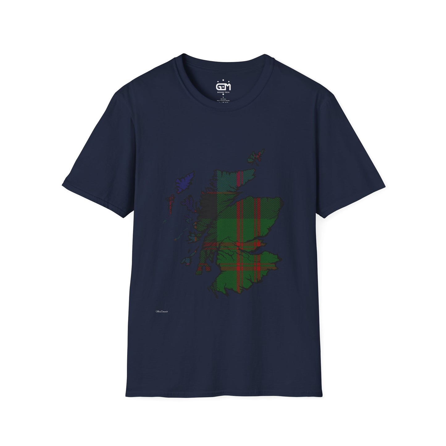 Scotland Tartan Map Softstyle Unisex T-Shirt - MacDonald Tartan Tee