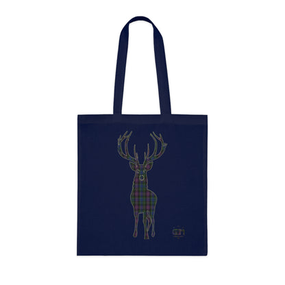 Reversible Scotland Tartan Stag Cotton Tote Bag - Rankin Tartan