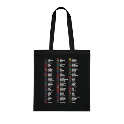 Scotland Tartan Clan Map Cotton Tote Bag