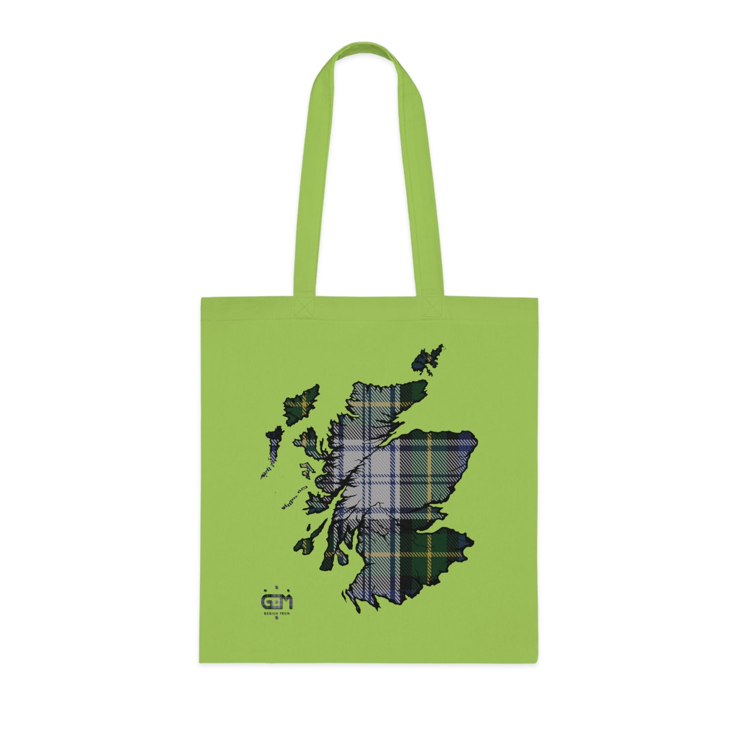 Reversible Scotland Tartan Map Cotton Tote Bag - Gordon Dress Tartan