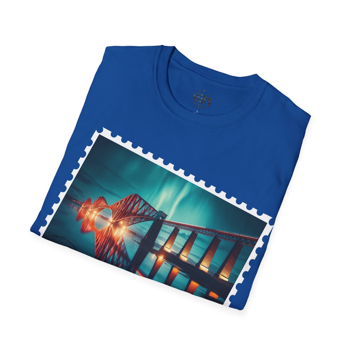 Postcard Forth Rail Bridge Art Softstyle T-Shirt, Unisex Tee, Scotland Shirt, Various Colours