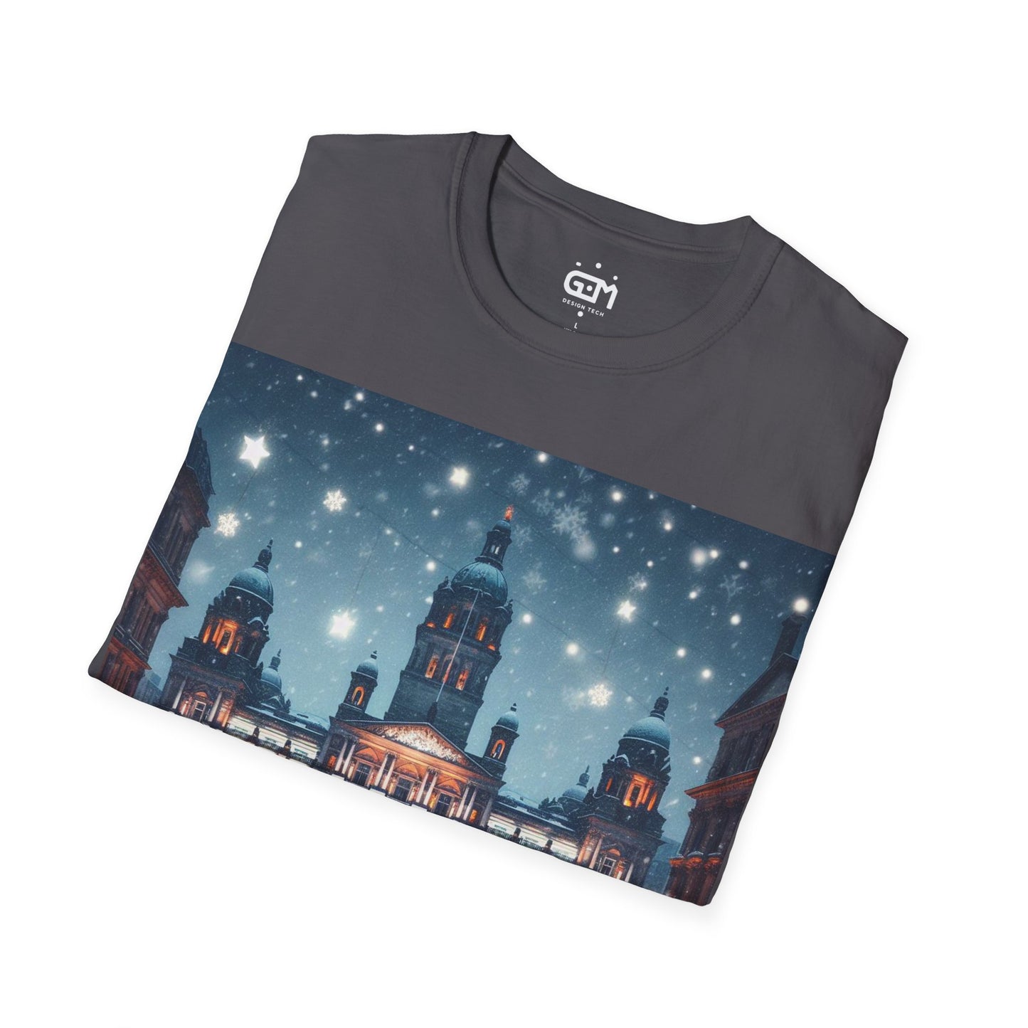 Glasgow George Square Winter Softstyle T-Shirt, Unisex Tee, Scotland Shirt, Scottish Landmark, Nature, Scenery, Various Colours