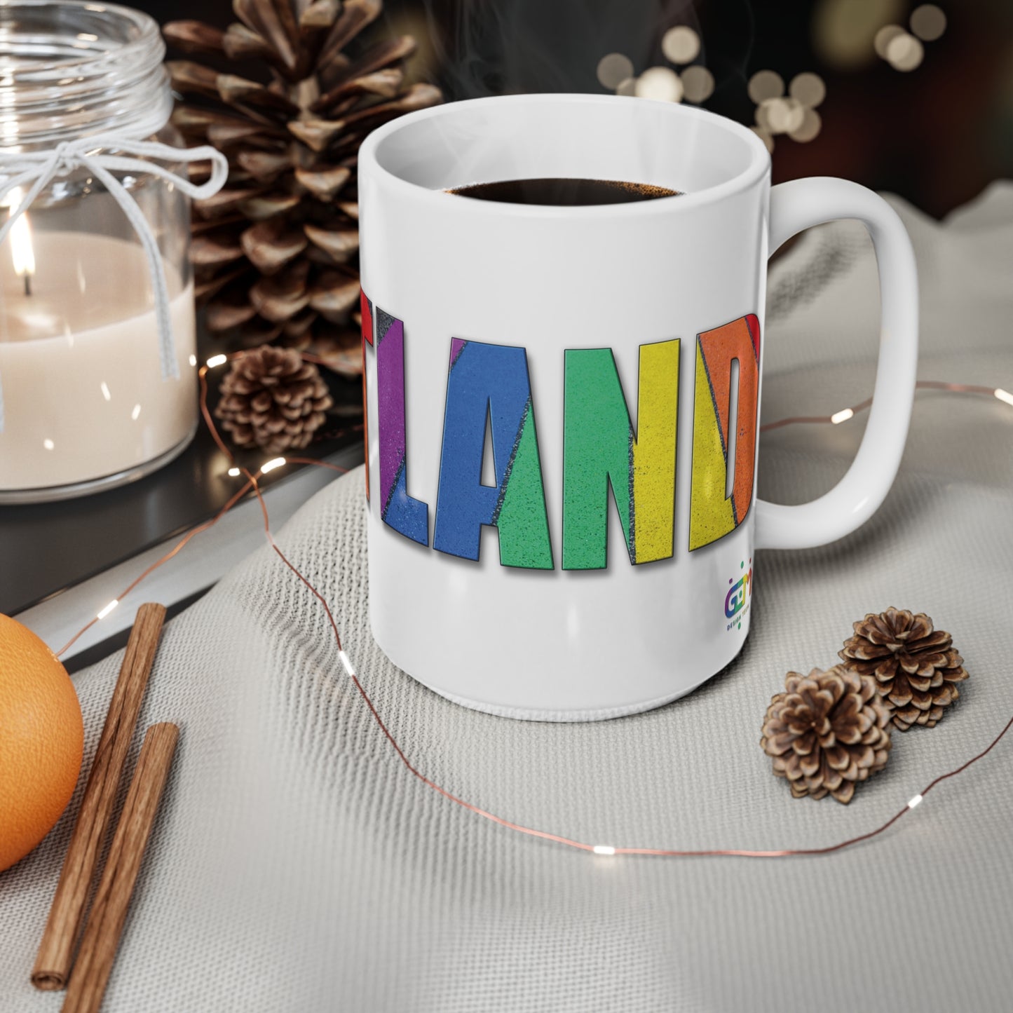 Scotland Lettering Pride Road Mug, White