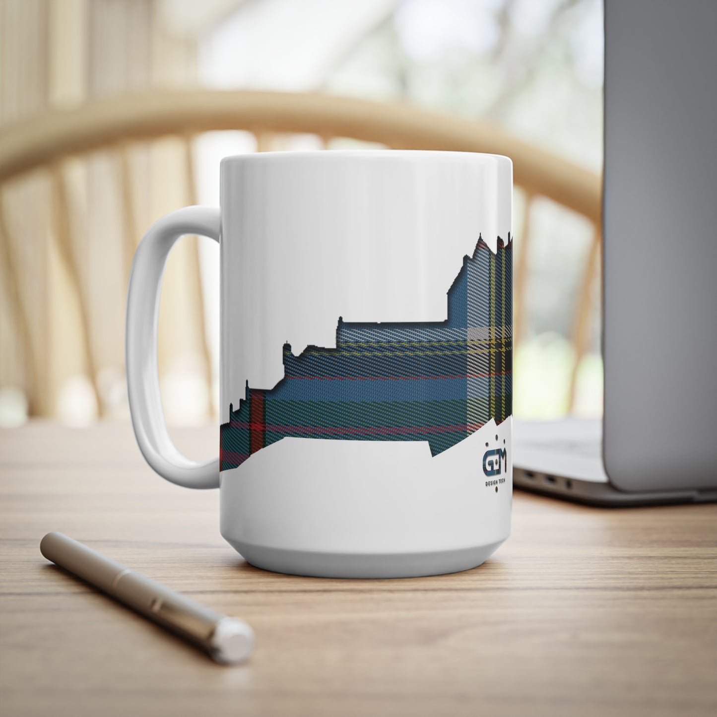 Tartan Edinburgh Castle - Anderson Old Mug, White