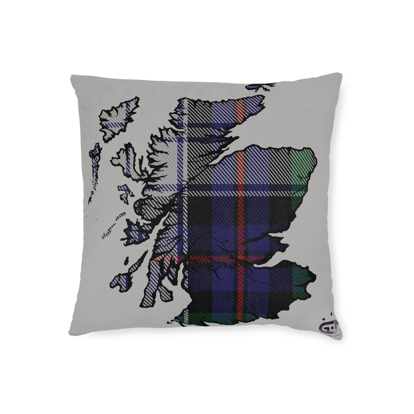 Reversible Square Cushion : Stag / Scotland Map - Argyle Dress Tartan, Various Sizes