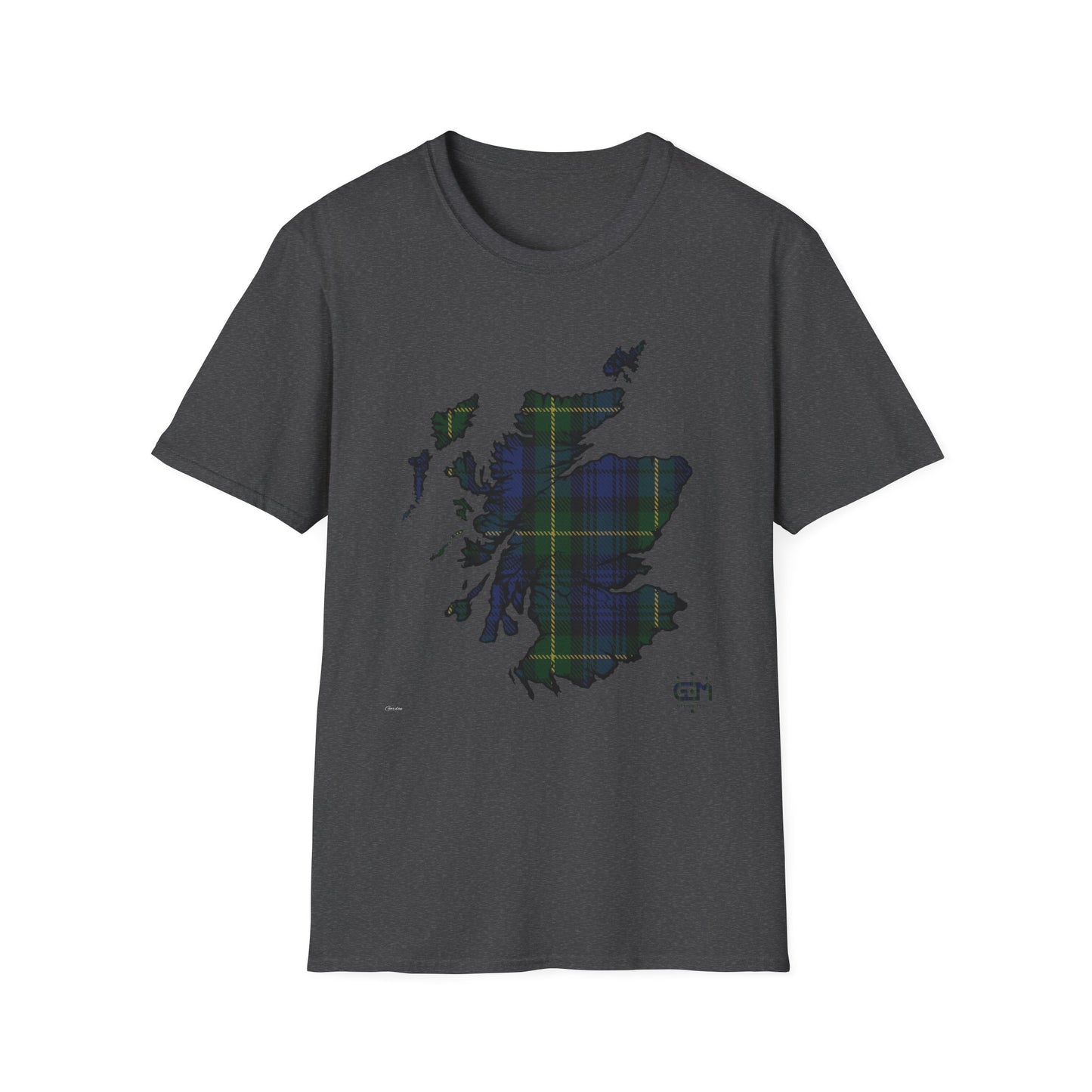 Tartan Ecosse Carte Softstyle T-Shirt Unisexe - Gordon Tartan Tee 