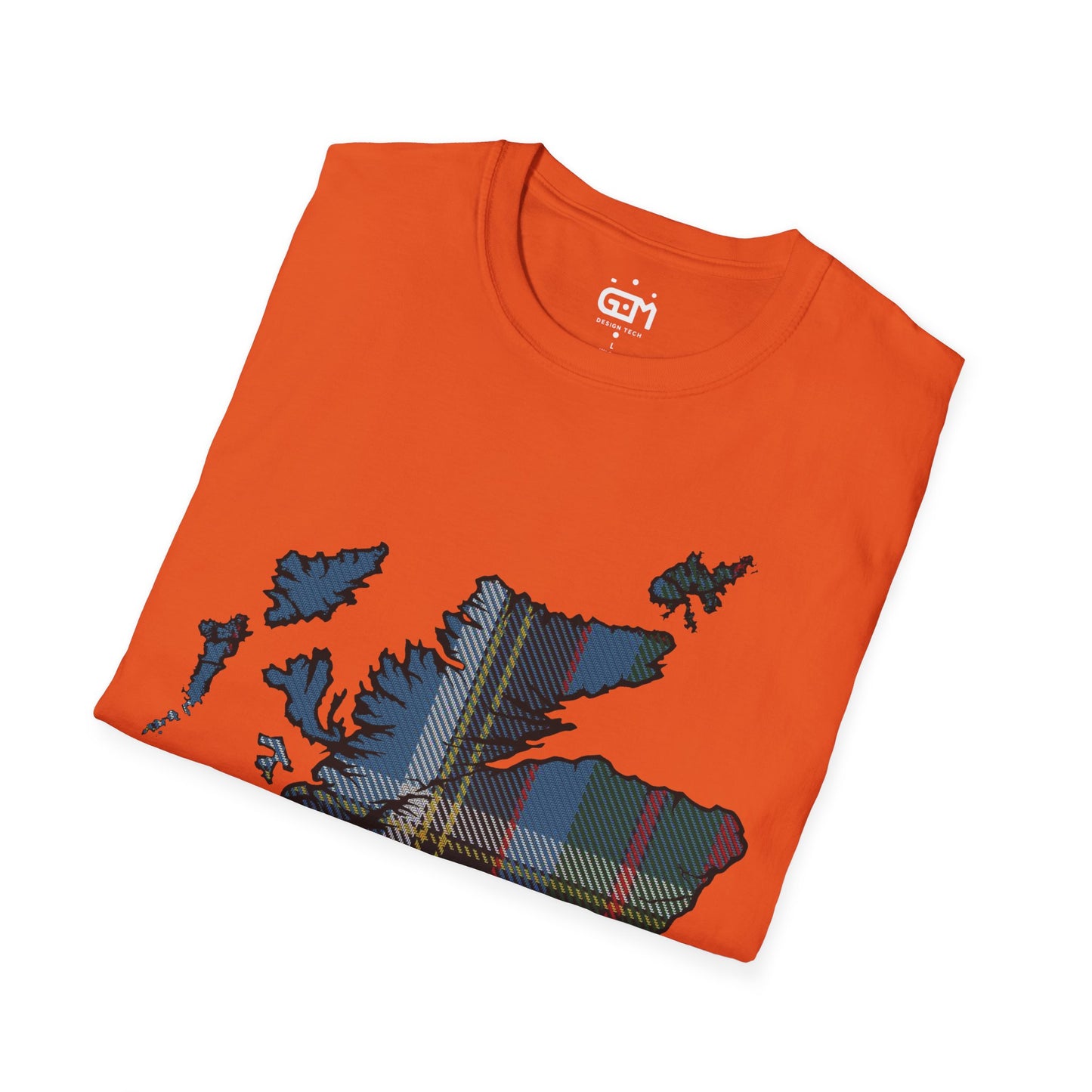 Scotland Tartan Map Softstyle Unisex T-Shirt, Anderson Old Tartan, Various Colours