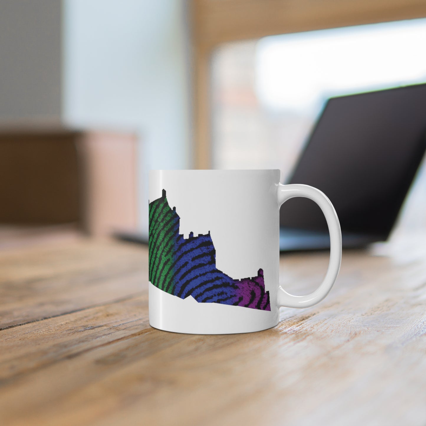 Edinburgh Castle Pride Fingerprint Art Mug, White