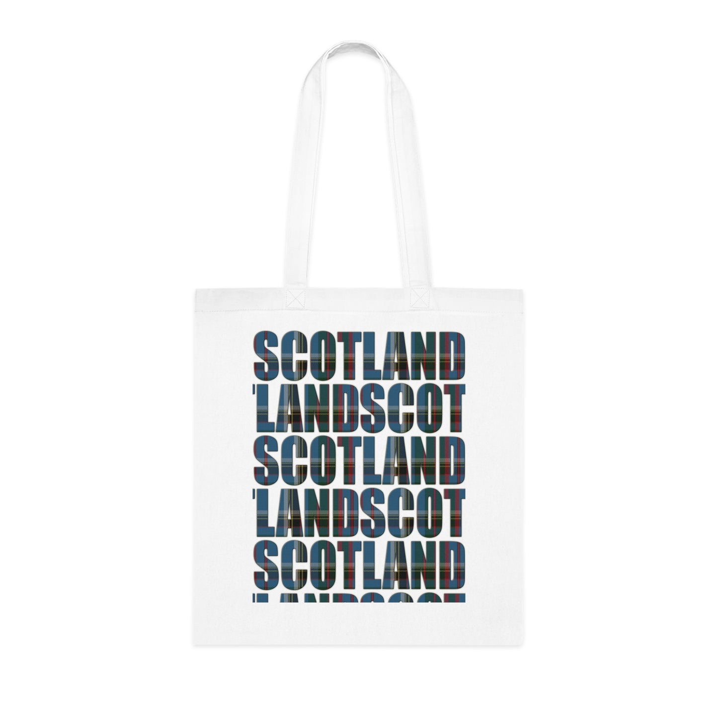 Reversible Scotland Tartan Map Cotton Tote Bag - Anderson Old Tartan