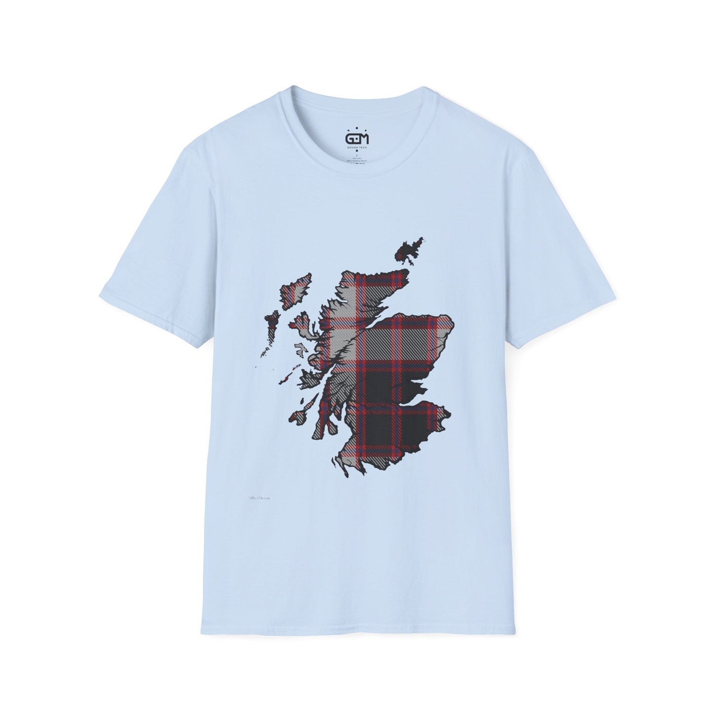 Scotland Tartan Map Softstyle Unisex T-Shirt - MacPherson Tartan Tee