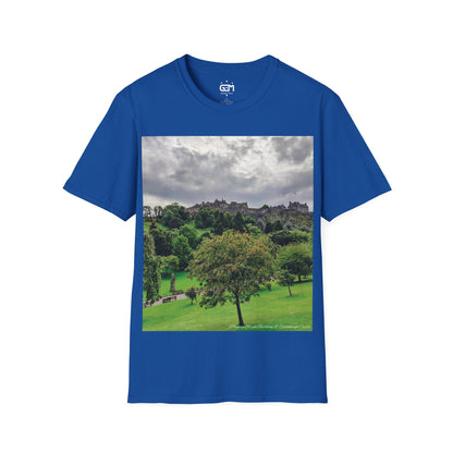 Princes Street Gardens & Edinburgh Castle Photo Softstyle T-Shirt, Unisex Tee, Various Colours