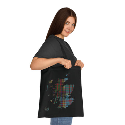 Reversible Scotland Tartan Map Cotton Tote Bag - Anderson Tartan