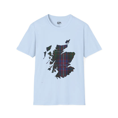 Scotland Tartan Map Softstyle Unisex T-Shirt - Rankin Tartan Tee