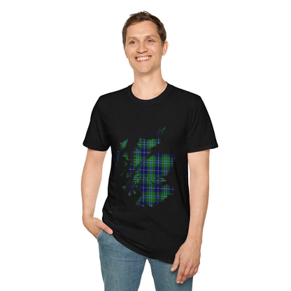 Scotland Tartan Map Softstyle Unisex T-Shirt - Douglas Tartan Tee