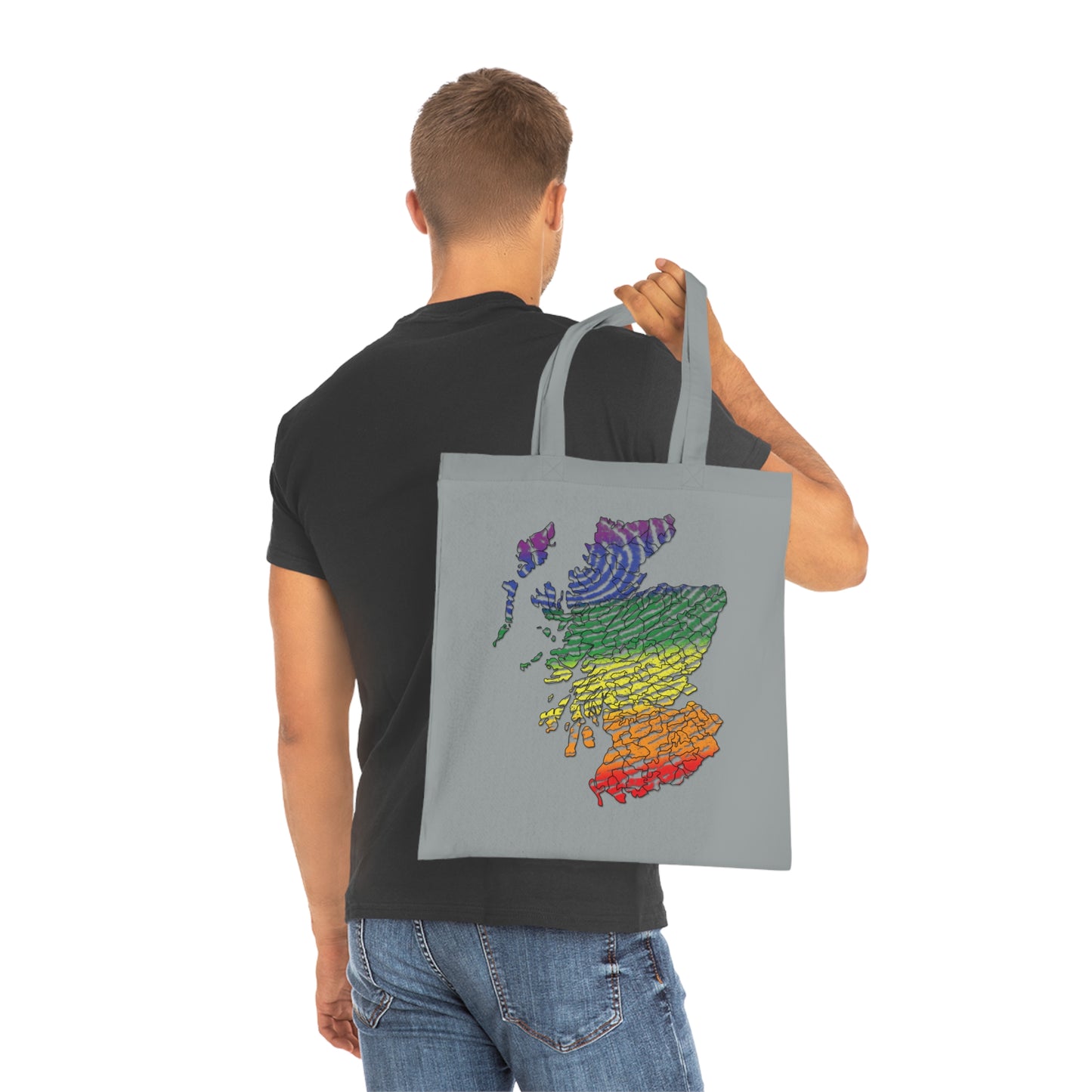 Scotland Pride Fingerprint Clan Map Cotton Tote Bag