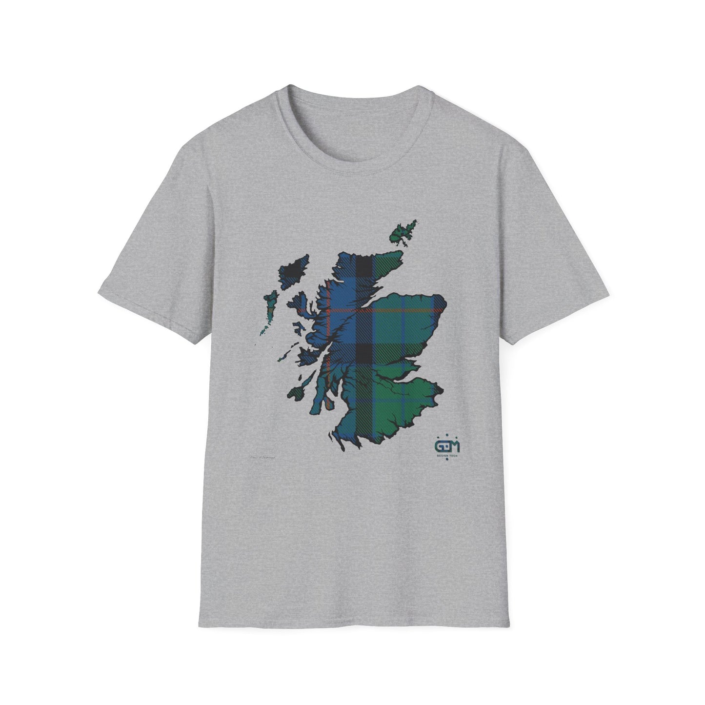 Tartan Scotland Map Softstyle T-Shirt unisexe - Fleur d’Écosse Tartan Tee 