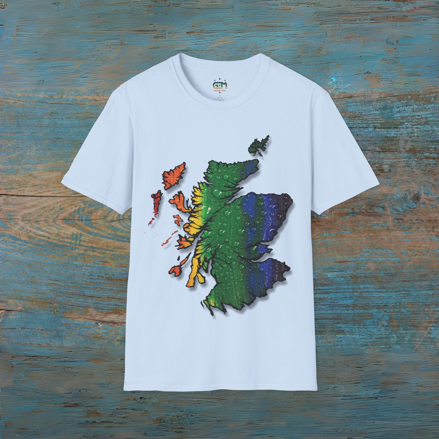 Scotland Is Proud Rain Map Unisex T-Shirt, Various Colours