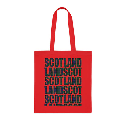 Reversible Scotland Tartan Map Cotton Tote Bag - Argyle Tartan