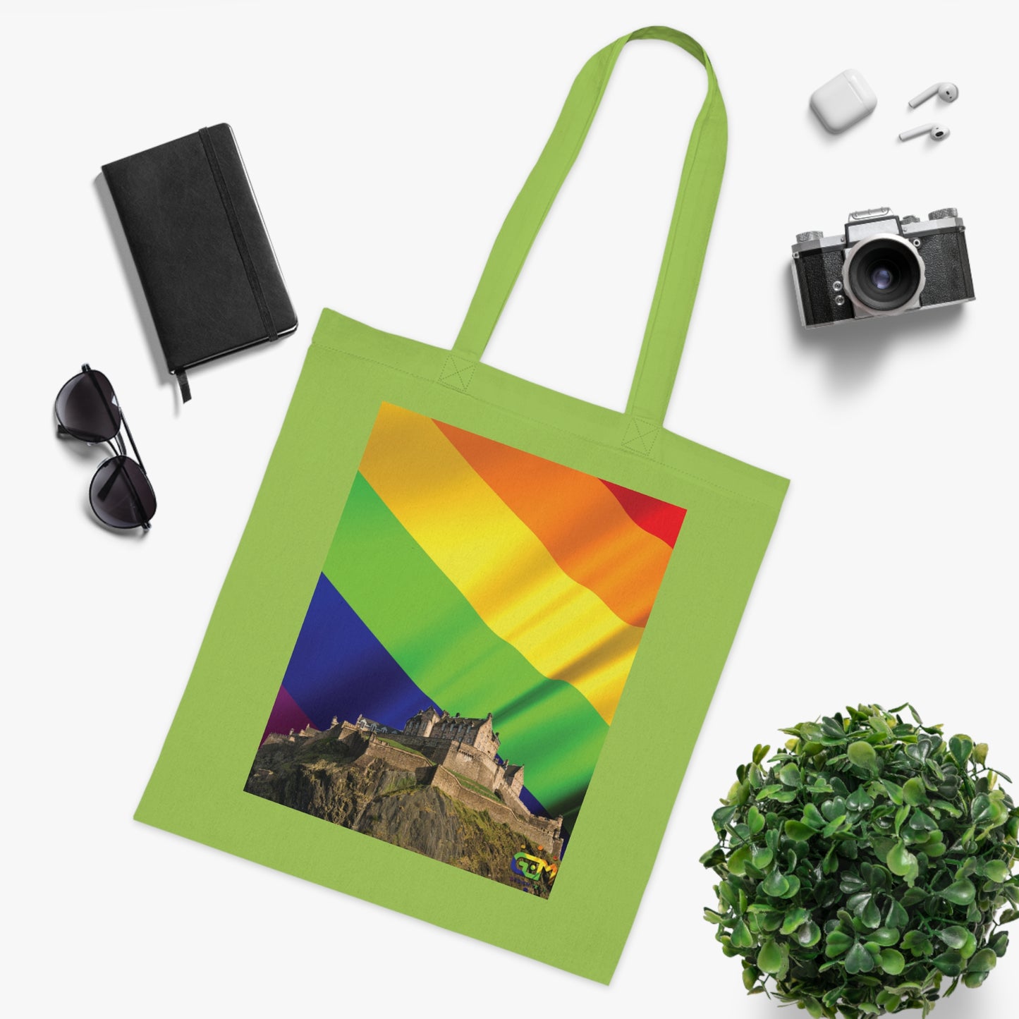 Edinburgh Castle Pride Flag Sky Cotton Tote Bag