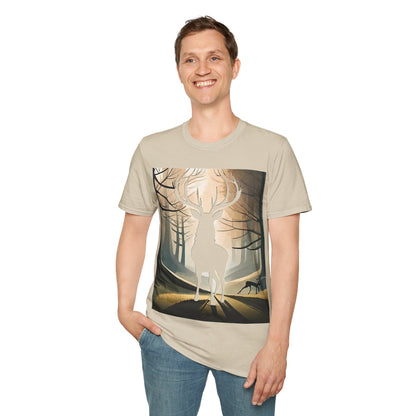 Stag Silhouette Softstyle T-Shirt, Unisex Tee, Scottish Scenery, Various Colours