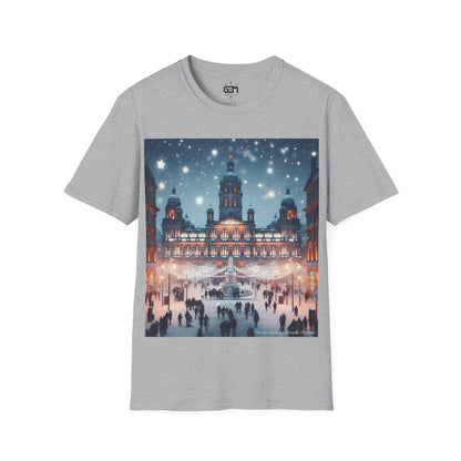 Glasgow George Square Winter Softstyle T-Shirt, Unisex Tee, Scotland Shirt, Scottish Landmark, Nature, Scenery, Various Colours