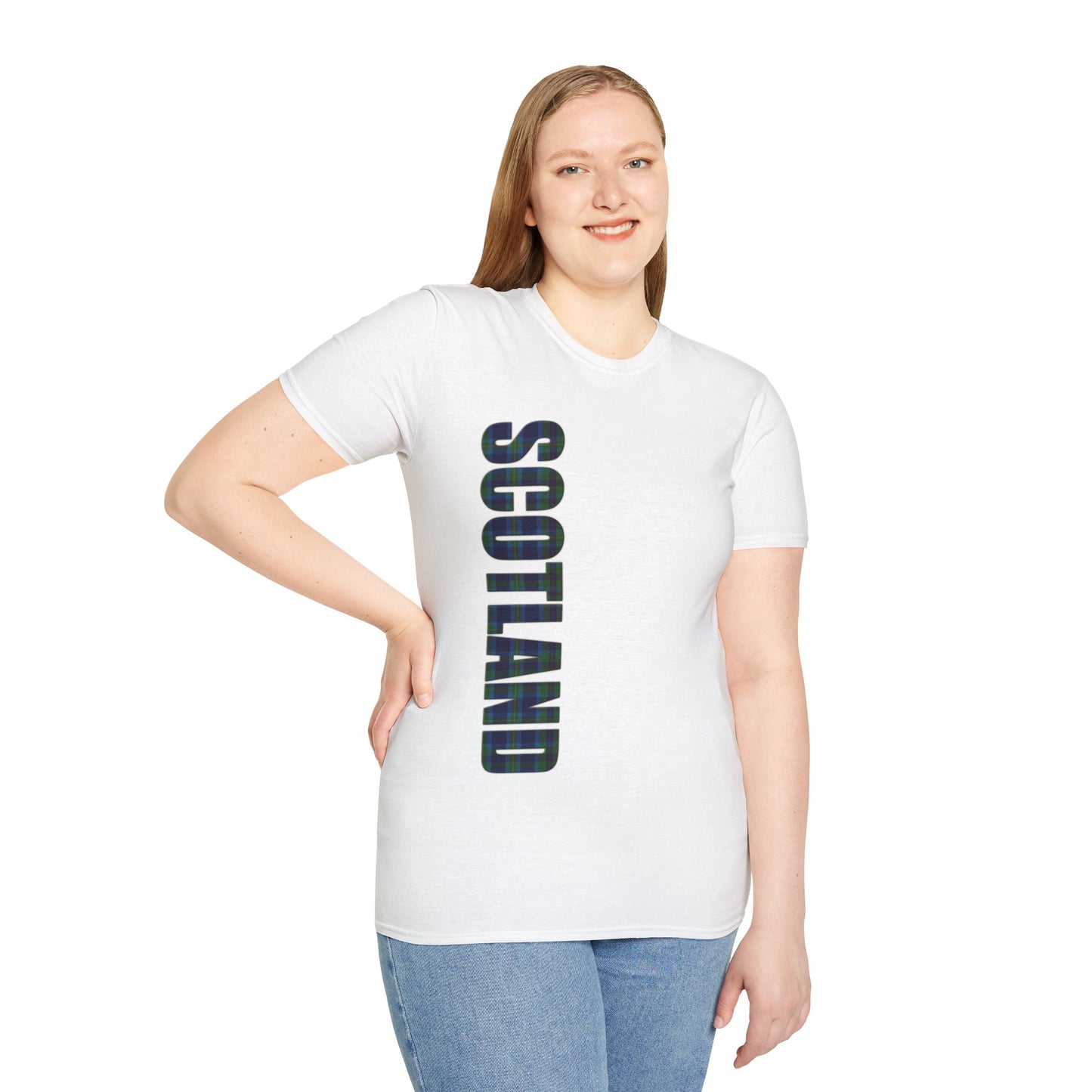 Scotland Lettering Tartan Softstyle Unisex T-Shirt, Miller Tartan Tee