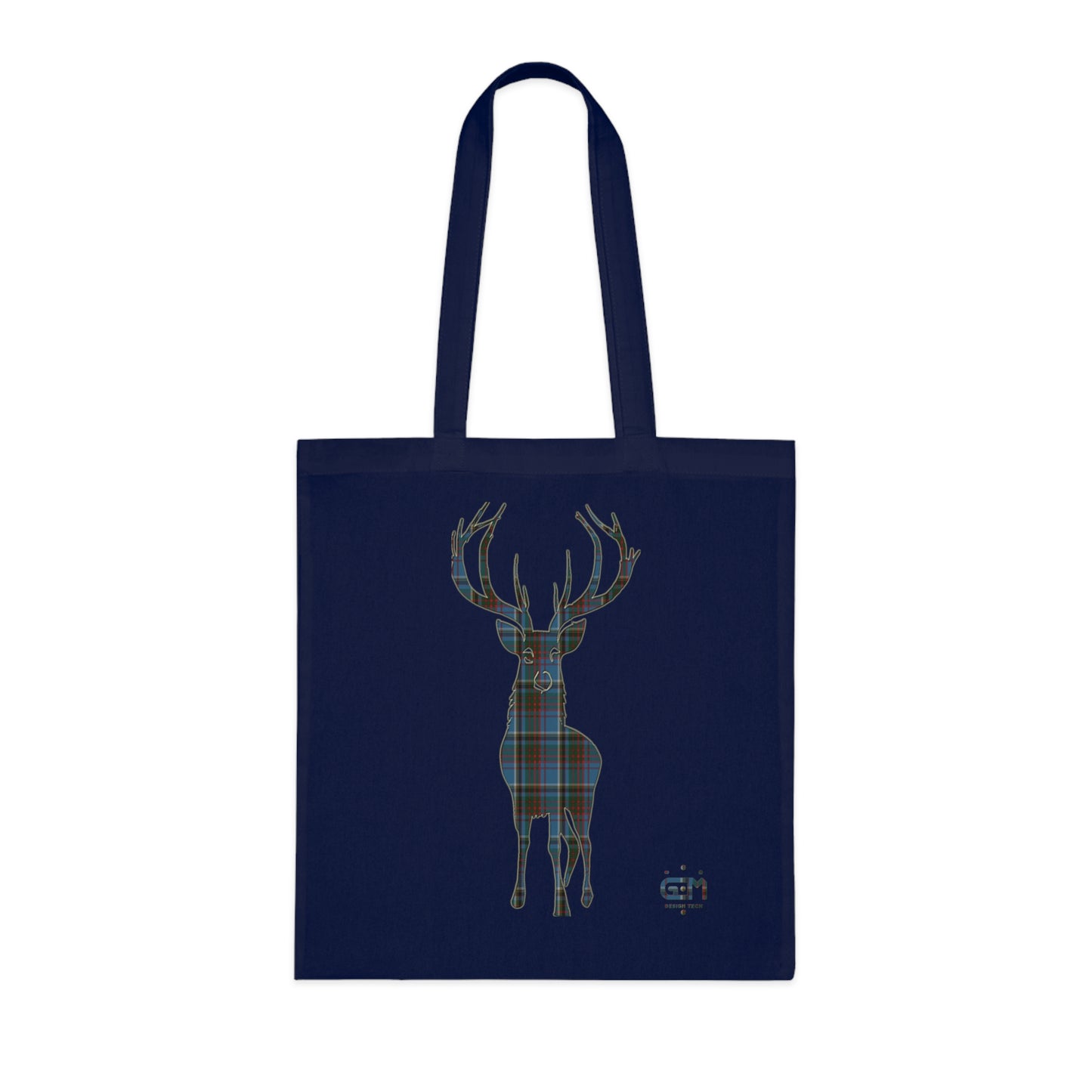 Reversible Scotland Tartan Stag Cotton Tote Bag - Anderson Old Tartan