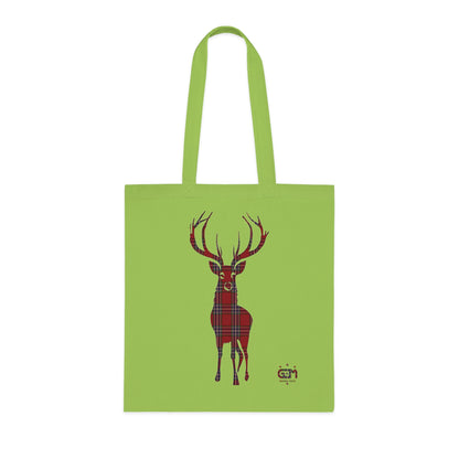 Reversible Scotland Tartan Stag Cotton Tote Bag - MacFarlane Tartan