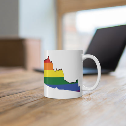 Edinburgh Castle Pride Progress Art Mug, White