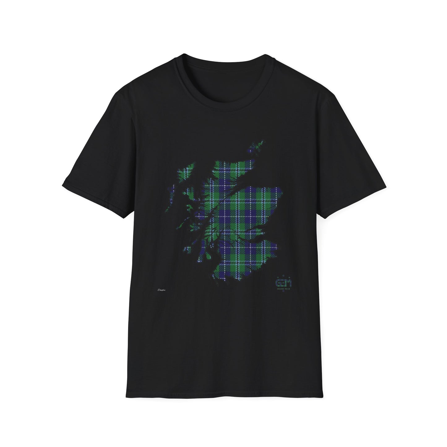 Tartan Scotland Map Softstyle Unisex T-Shirt - Douglas Tartan Tee