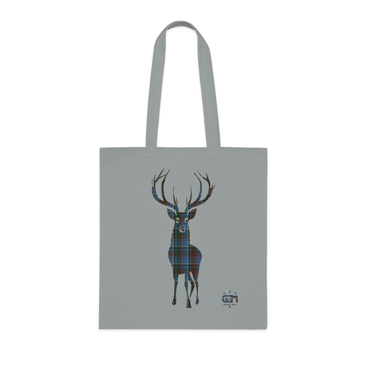 Reversible Scotland Tartan Stag Cotton Tote Bag - Anderson Old Tartan