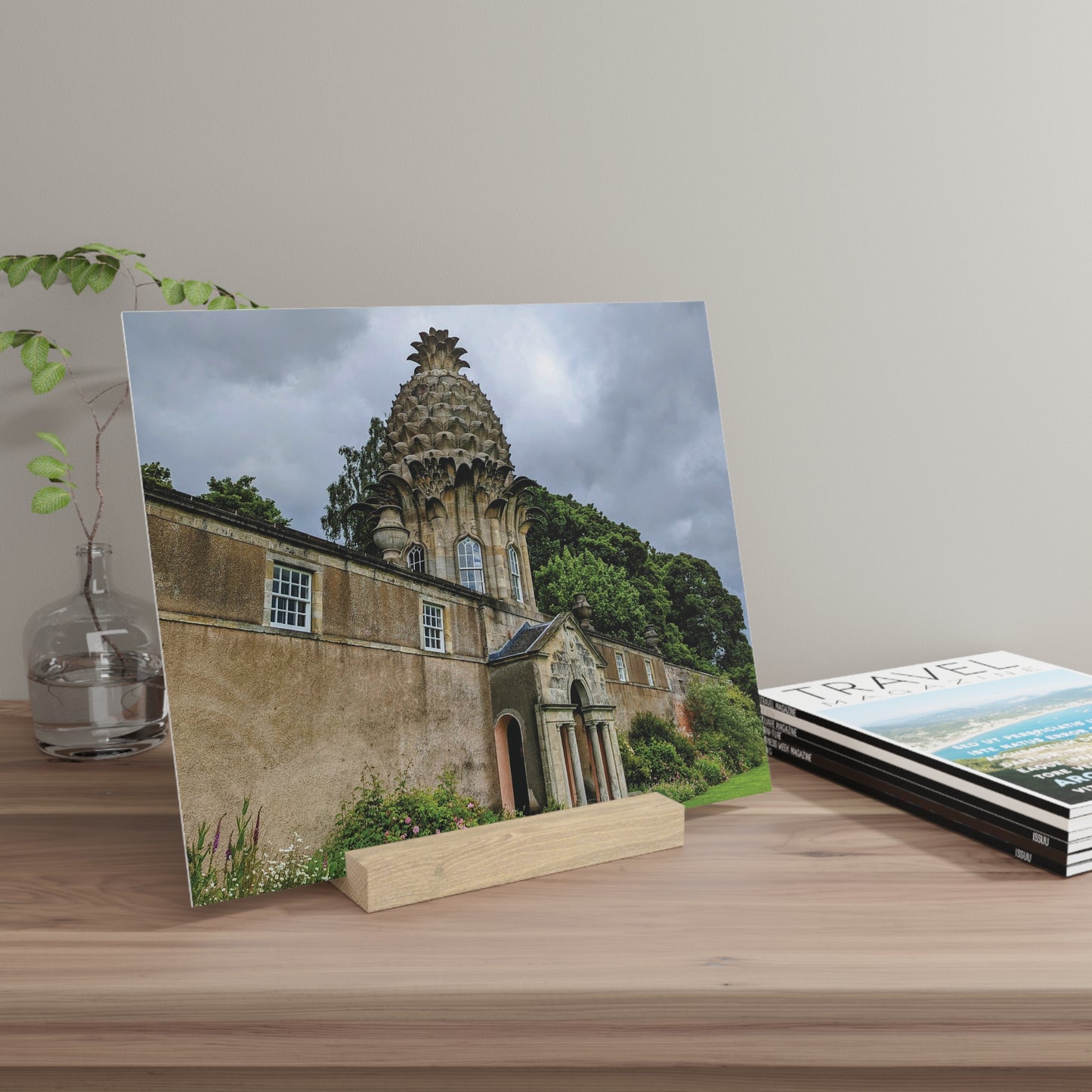 Photo Collection Gallery Stand Dunmore Pineapple, Oak Picture Stand, Scotland Art, Paysage, Points de repère, Différentes tailles 