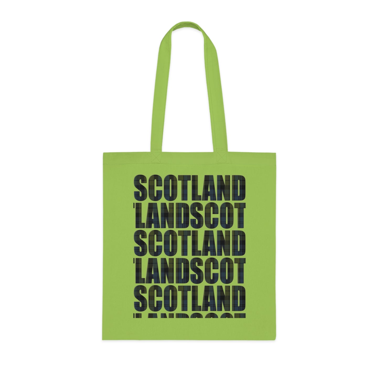 Reversible Scotland Tartan Map Cotton Tote Bag - Campbell Tartan