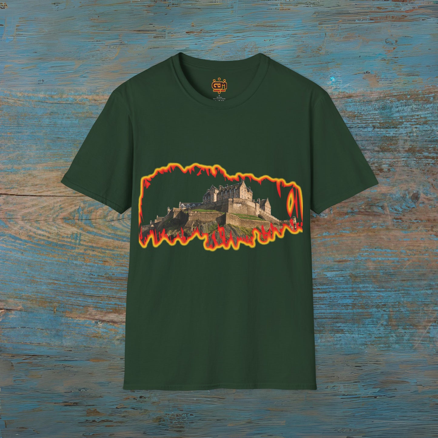 Edinburgh Castle Photo Fire Effect Unisex T-Shirt