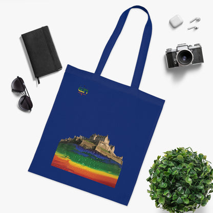 Pride Rain Rock Edinburgh Castle Cotton Tote Bag