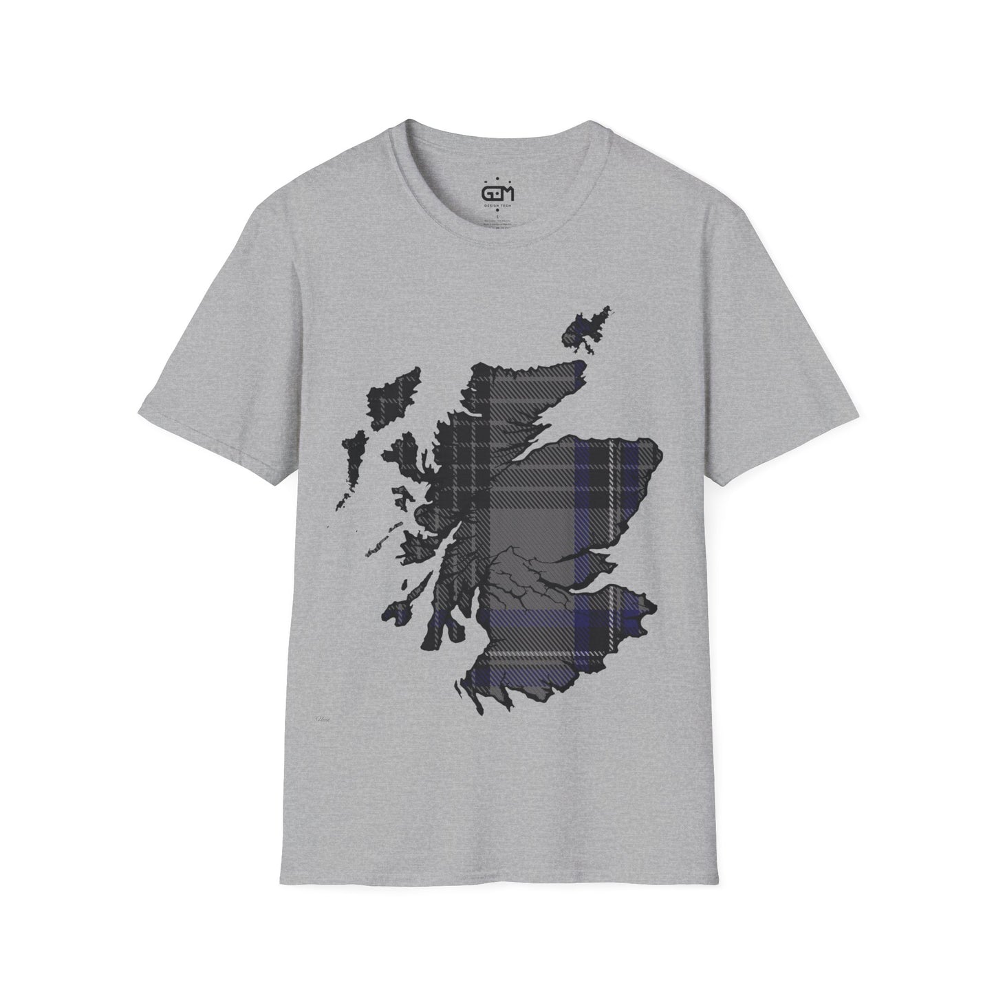 Scotland Tartan Map Softstyle Unisex T-Shirt, Hood Tartan, Various Colours