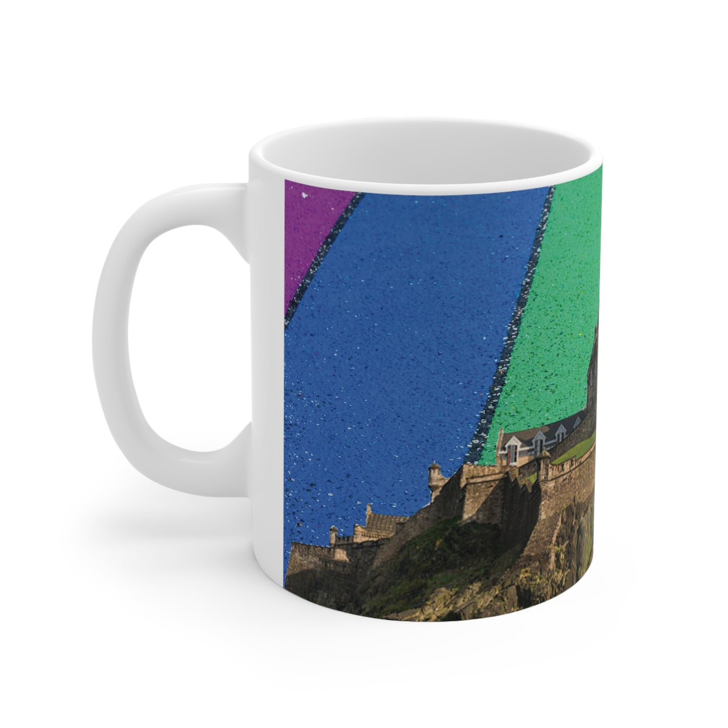 Edinburgh Castle Pride Road Sky Photo Mug, White