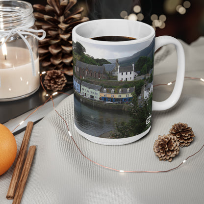 Portree Isle of Skye Photo Mug, Scotland Mug, Tea Cup, Coffee Cup, Scottish Landmarks, Coloured Buildings, Nature, Scenery, White